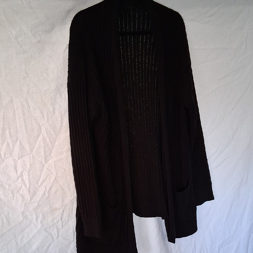 Time and Tru Black Knit Cardigan